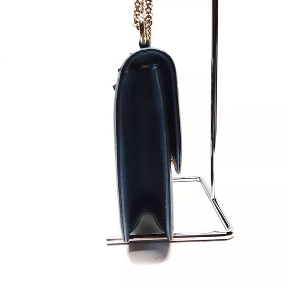 Auth Valentino Garavani Navy Blue Glam Lock Rockstud Medium Flap Shoulder Bag - Picture 6 of 9